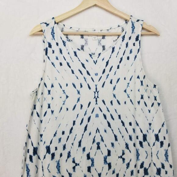 Pure Jill by J Jill Asymmetrical Midi Tank Dress Womens Medium White Blue Casual - Picture 3 of 10